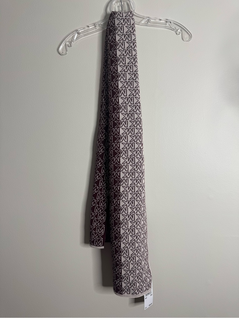 NEW Michael Kors Scarf MK Logo Print Burgundy